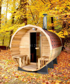 Thùng gỗ xông ngoài trời hơi hình tròn  chất lượng